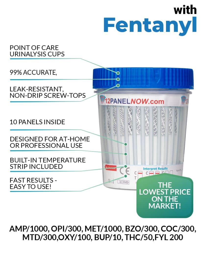 10 Panel Drug Test with Fentanyl, Low price $1.69