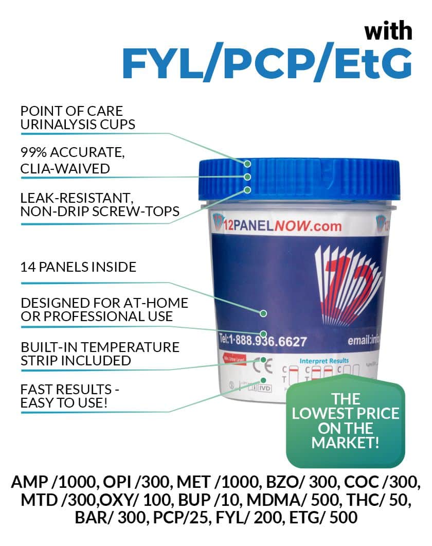 14 Panel Drug Test with Tramadol, ETG and Fentanyl, Low price $1.89