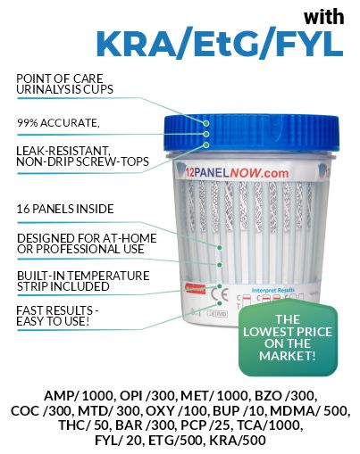 16 Panel Drug Test, Kratom, ETG and Fentanyl, Low price $2.59