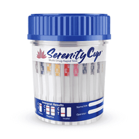 5 Panel Drug Test Cup - 120ml - Click Top - AMP/1000, COC/300, OPI/2000,PCP/25, THC50, PH/SG/CR